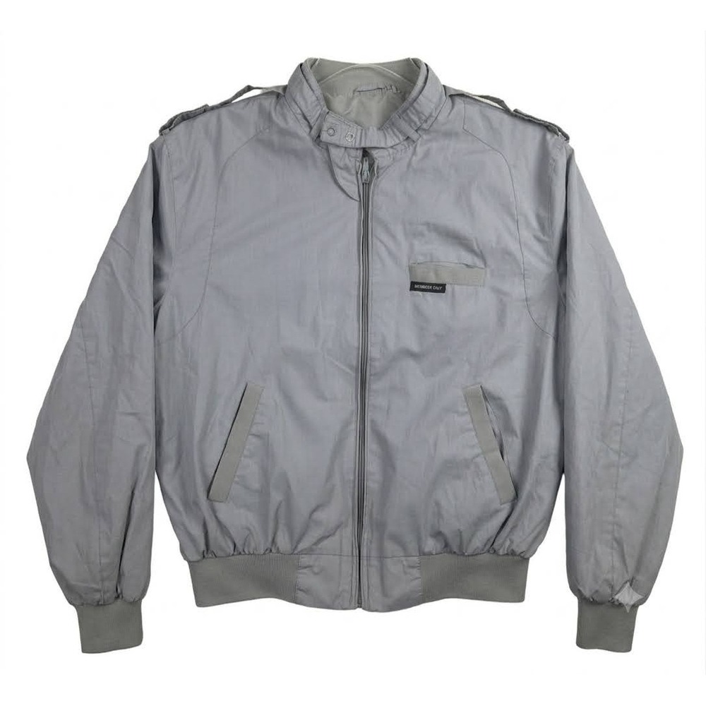 Discontinued Classic Vintage 80s Members Only Racer Jacket Gray Bomber Mens 42